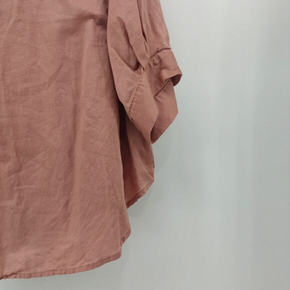 Athleta Mauve Pink Blouse Button Up Size Medium - Picture 9 of 12